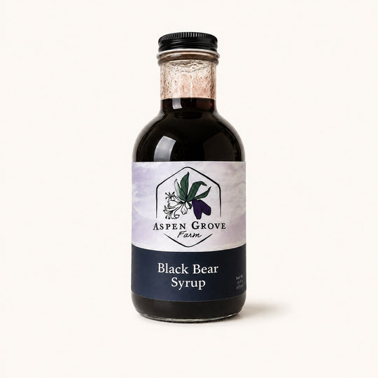 Black Bear Syrup by Aspen Grove Farm — studio product photograph