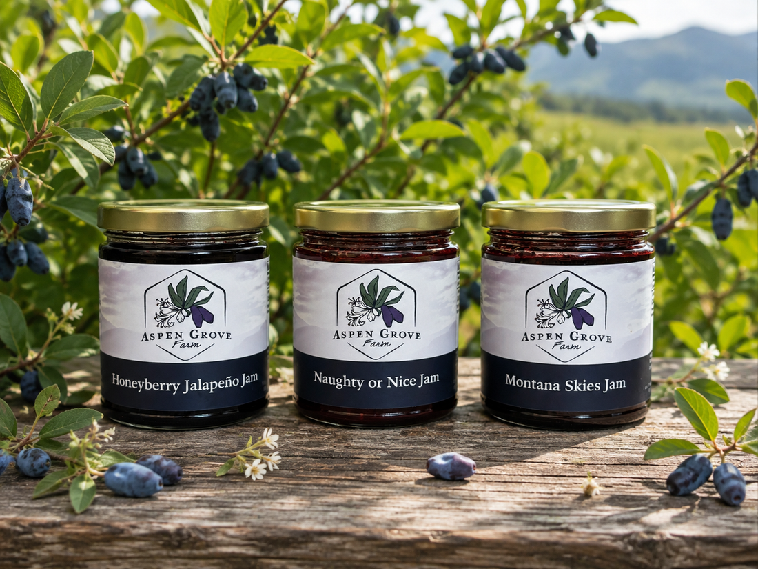 Trio of Aspen Grove honeyberry jams