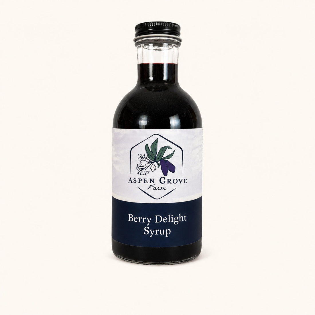 Berry Delight Syrup by Aspen Grove Farm — studio product photograph