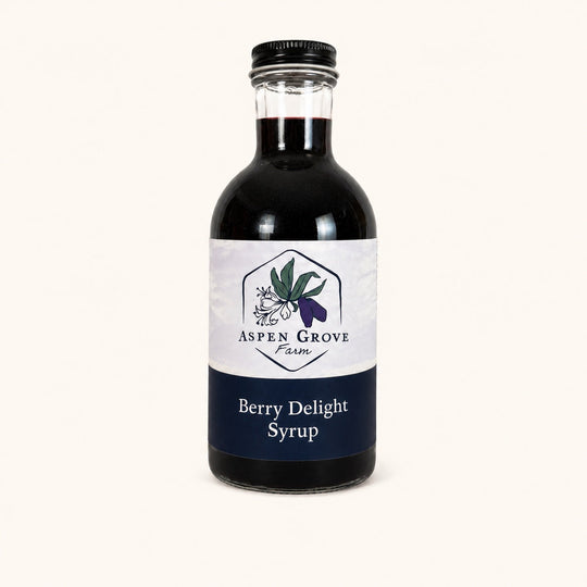 Berry Delight Syrup by Aspen Grove Farm — studio product photograph