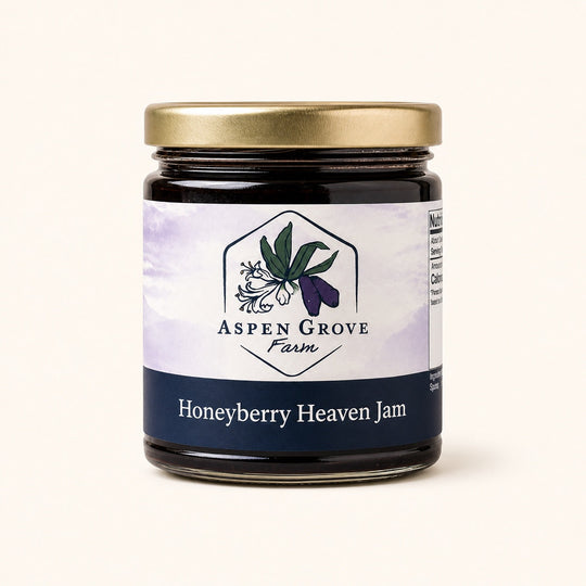 Honeyberry Heaven Jam by Aspen Grove Farm — studio product photograph
