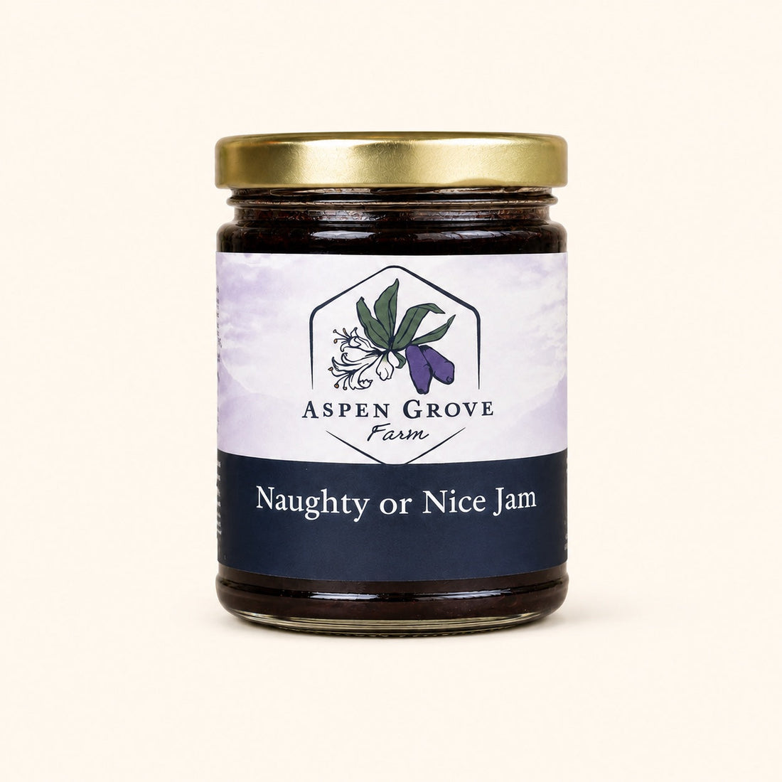 Naughty or Nice Jam by Aspen Grove Farm — studio product photograph