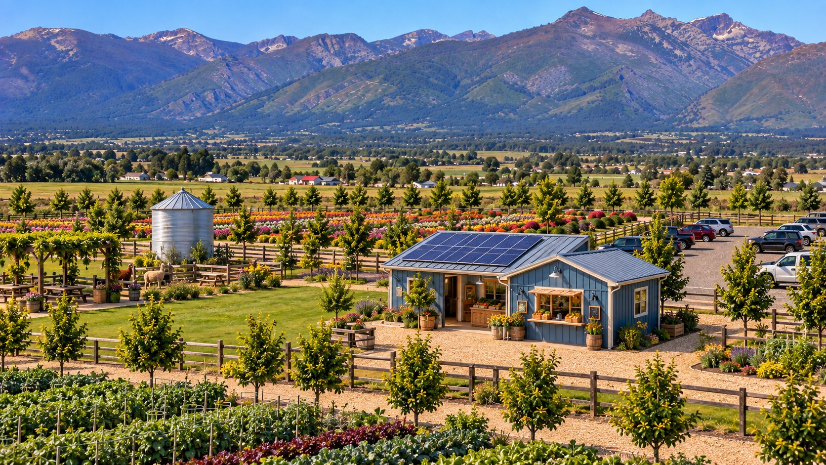 A bigger self-serve farm stand and kitchen, with picnic tables and shade for the families who come to pick.